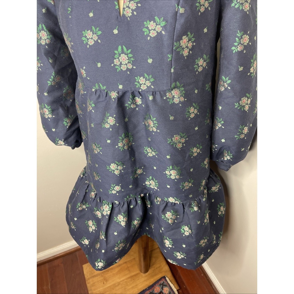 Tuckernuck Navy Floral Mini Dress with Puff Sleeves - Picture 7 of 8